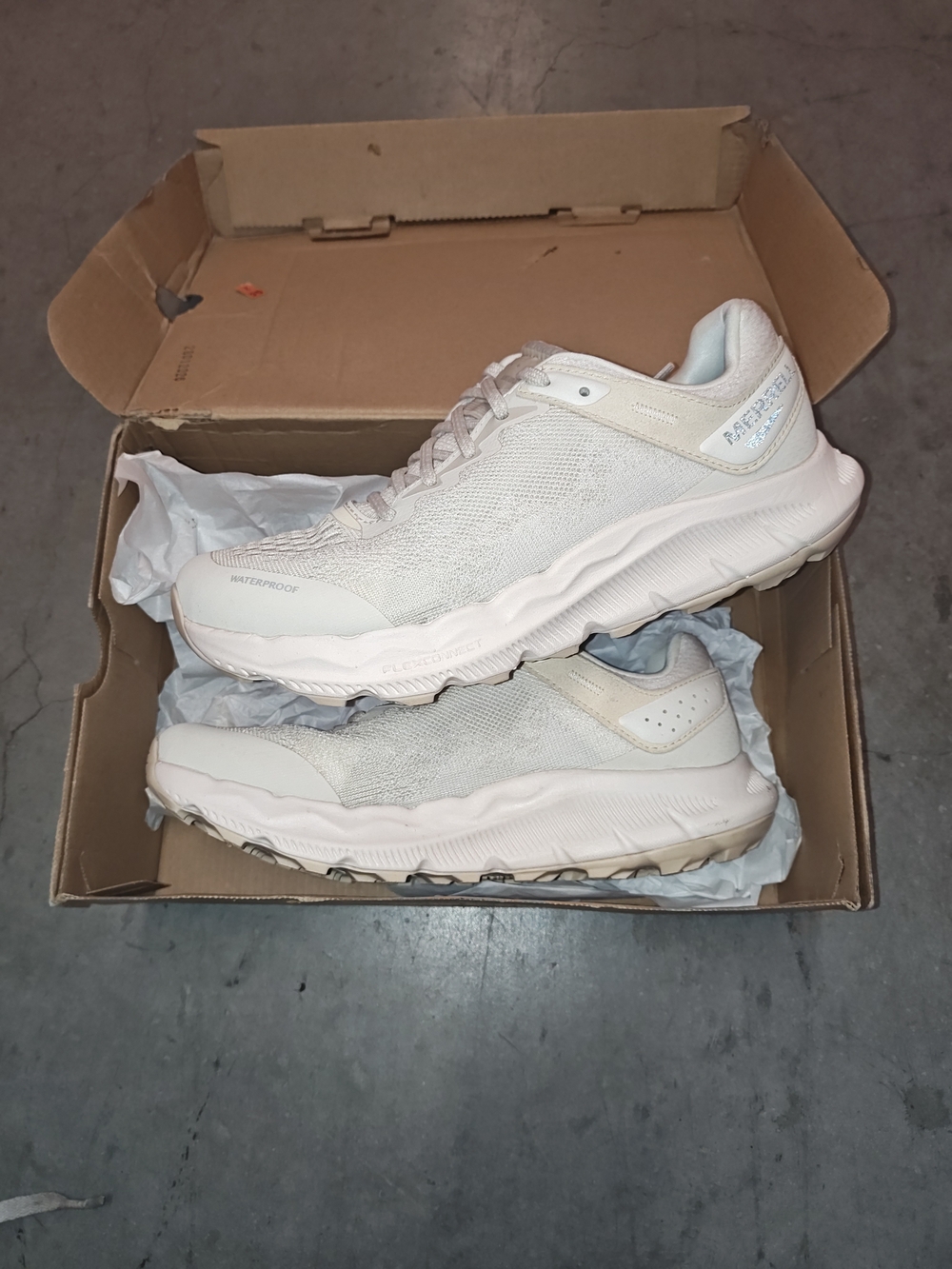 Hoka One One Women's White and Beige Athletic Running Shoes